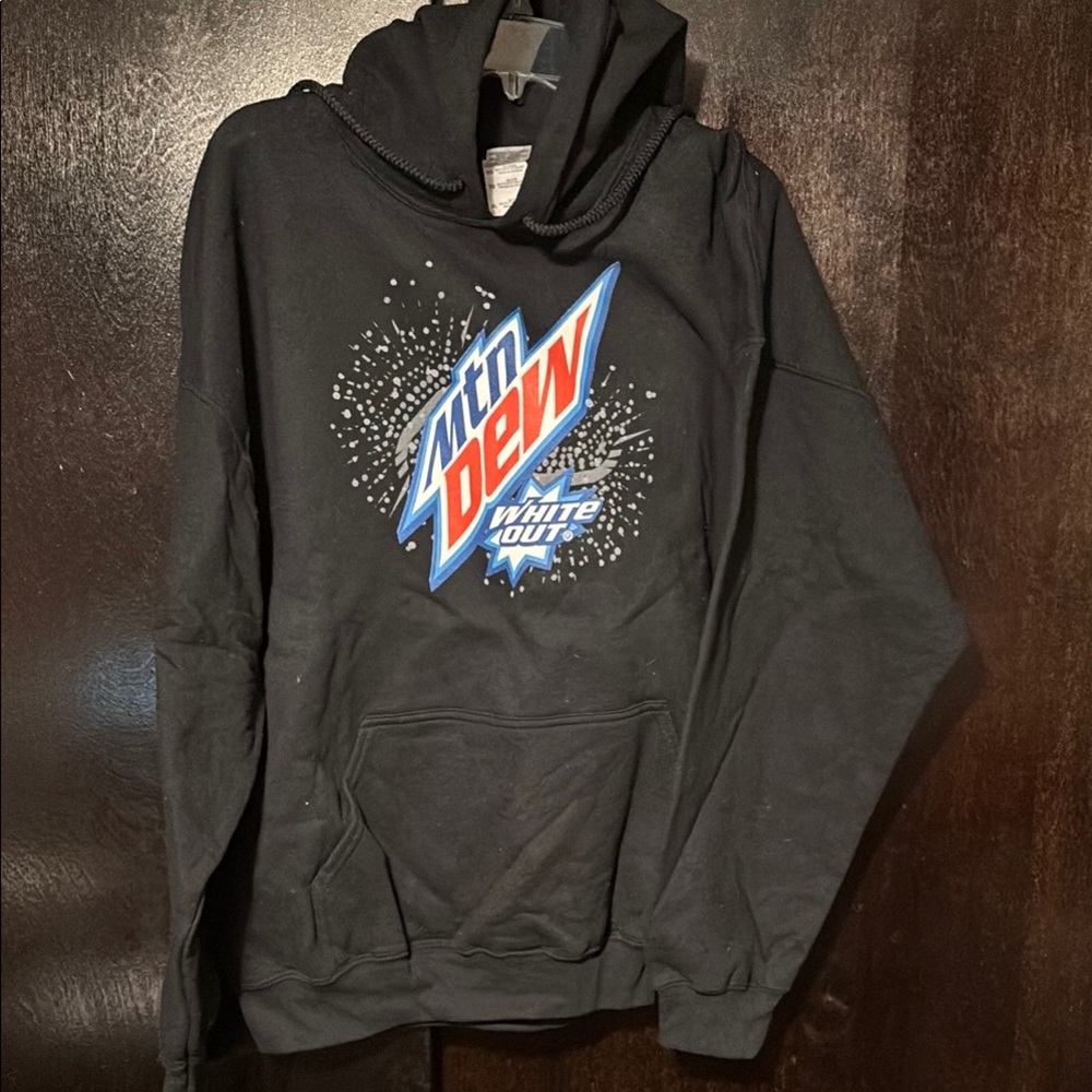 Mountain Dew White Out Branded Black Hoodie